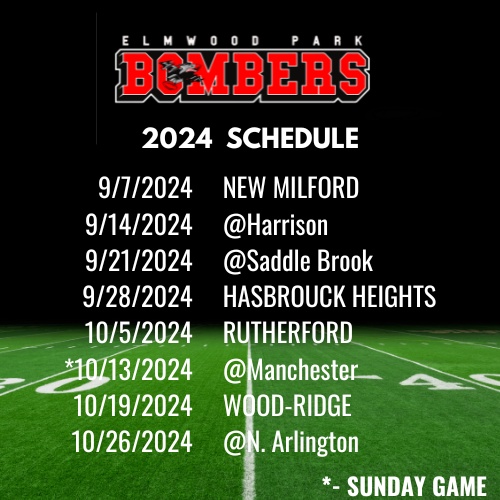 2024 Schedule Elmwood Park Bombers Junior Football